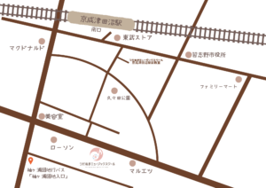 津田沼のピアノ教室までの地図