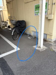 習志野市のピアノ教室の自転車置き場