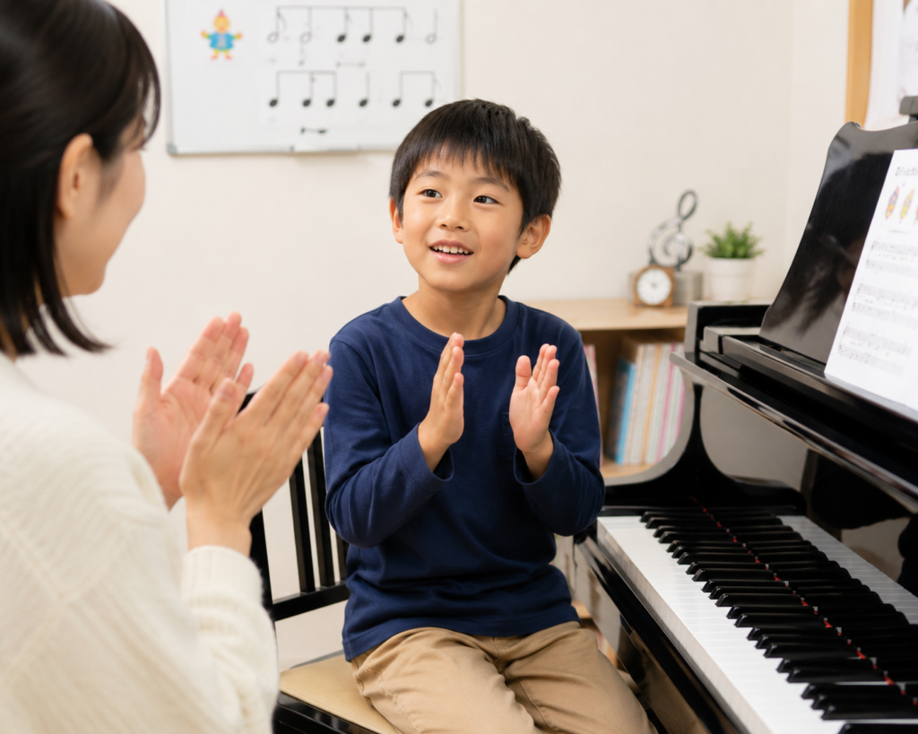 習志野市のピアノ教室のレッスンの様子 
