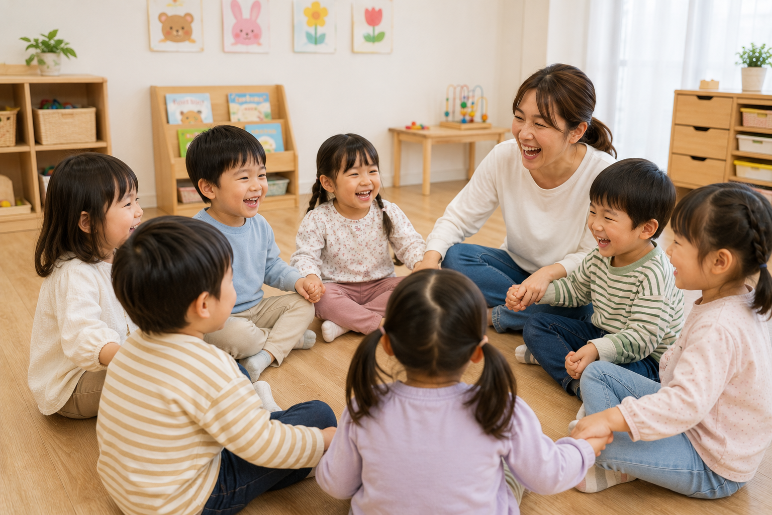 習志野市の音楽教室の英語リトミックの様子